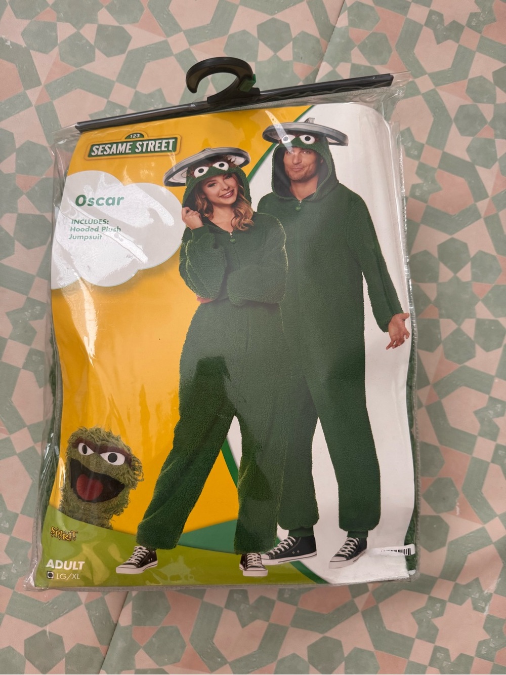 Sesame Street Oscar The Grouch Plush Green Hooded Jumpsuit Costume